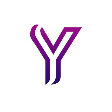 Yaratıcı Y logo simgesi tasarımı