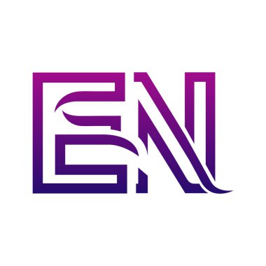 Yaratıcı EN logo simgesi tasarımı