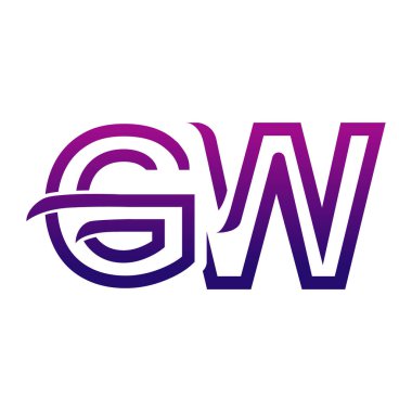 Yaratıcı GW logo simgesi tasarımı
