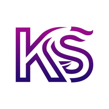 Yaratıcı KS logo simgesi tasarımı