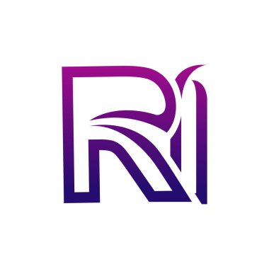 Yaratıcı RI logo simgesi tasarımı