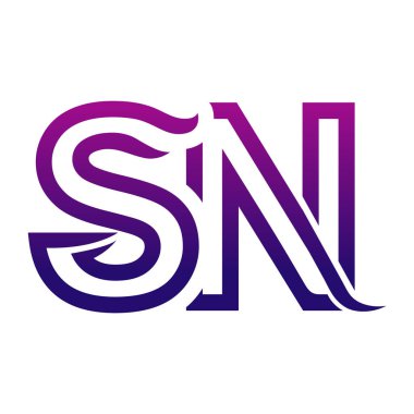 Yaratıcı SN logo simgesi tasarımı