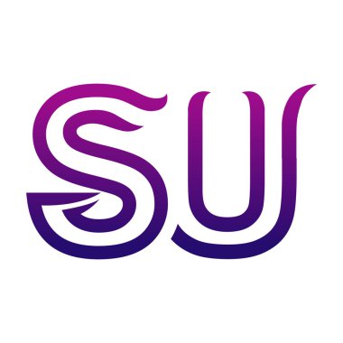 Yaratıcı SU logo simgesi tasarımı