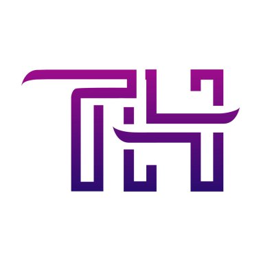 Yaratıcı TH logo simgesi tasarımı