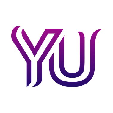 Yaratıcı YU logo simgesi tasarımı
