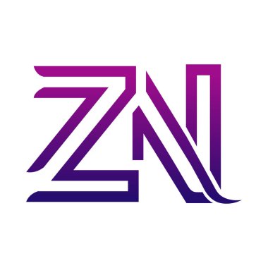 Yaratıcı ZN logo simgesi tasarımı