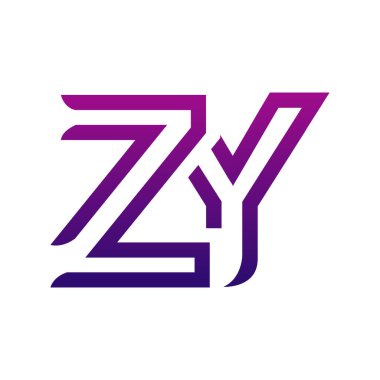 Yaratıcı ZY logo simgesi tasarımı