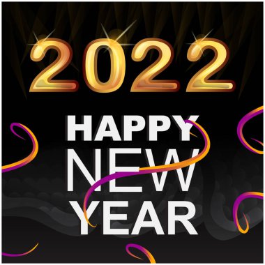 Mutlu yıllar 2022 Vektör Sanat Çizimi Tasarımı