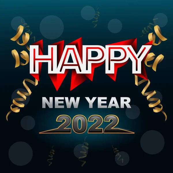 Happy New Year 2022 Vector Art Illustration Design — Stock Vector