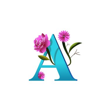 Yaratıcı çiçekli bir logo resim çizimi