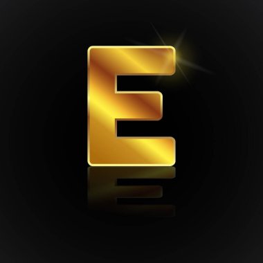 Yaratıcı Altın E logo resim çizimi