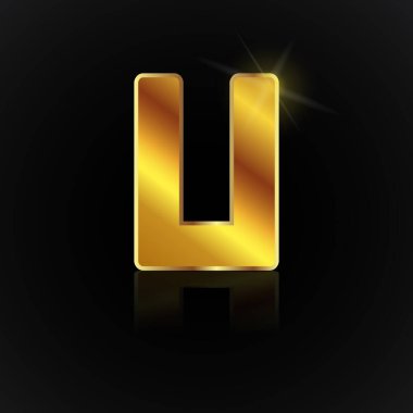 Yaratıcı Altın U logo resim çizimi