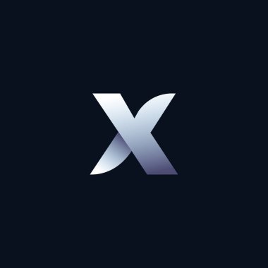 Yaratıcı ileri X logo resim çizimi