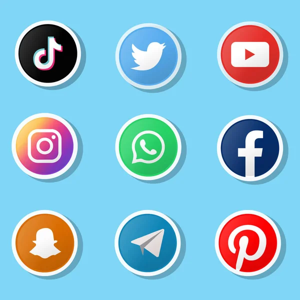 Social Media Icons Vector Art Design Стоковый вектор