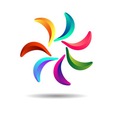 Renkli soyut logo simgesi tasarımı