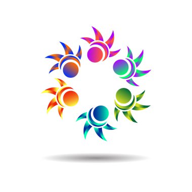 Renkli soyut logo simgesi tasarımı