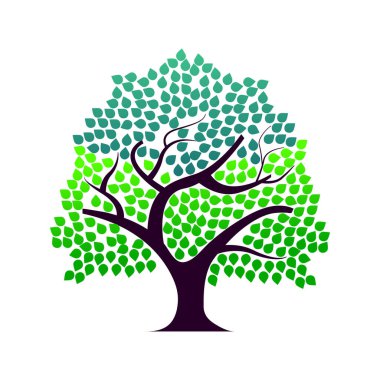 Yaprak vektör simgesi tasarımlı renkli ağaç