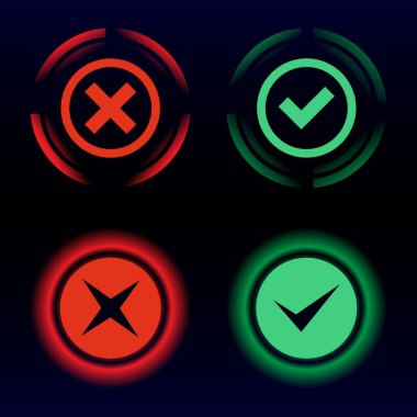 doğru ve yanlış düğmeler vektör sanatı çizimi