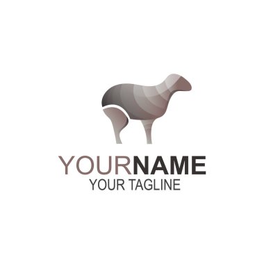 Koyun yaratıcı illüstrasyon logo tasarımı