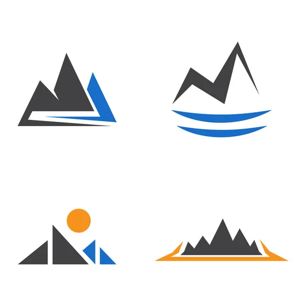 Conjunto Ícones Símbolo Montanha Abstratos — Vetor de Stock