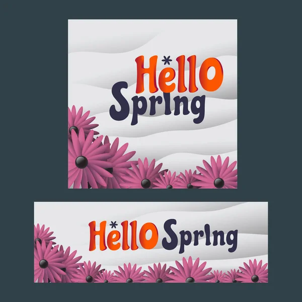 Hallo Frühling Saison Banner Vektor Kunst Illustration — Stockvektor