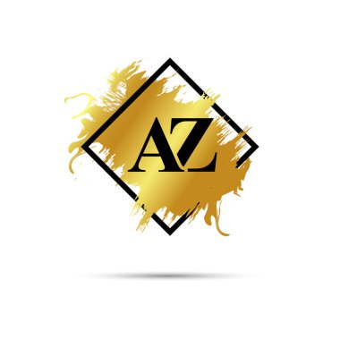 Altın AZ logo sembolü vektör sanat tasarımı