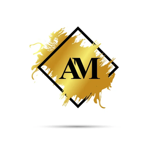 金色Am标志矢量艺术设计 — 图库矢量图片