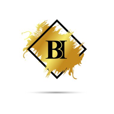 Altın BI logo sembolü vektör sanat tasarımı