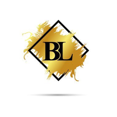 Altın BL logo sembolü vektör sanat tasarımı