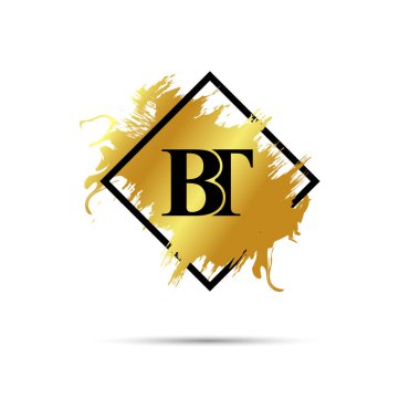 Altın BT logo sembolü vektör sanat tasarımı