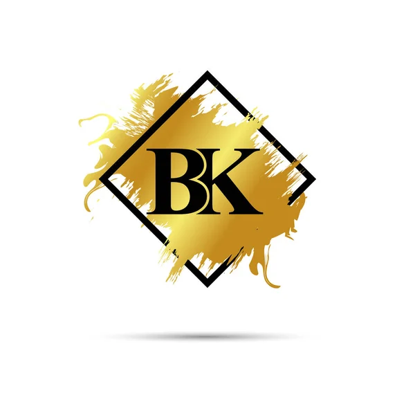 金色Bk标志矢量艺术设计 — 图库矢量图片