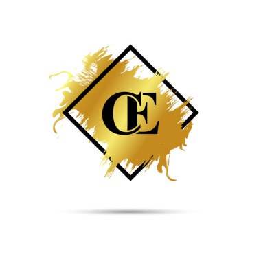 Altın CE logo sembolü vektör sanat tasarımı