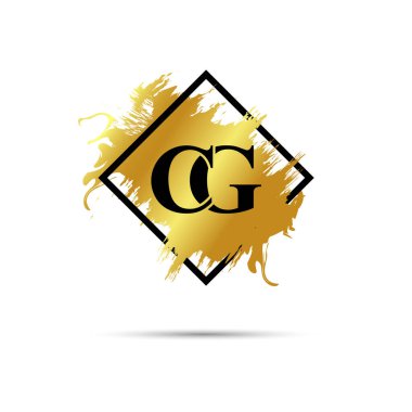 Altın CG logo sembolü vektör sanat tasarımı