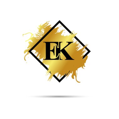 Altın EK logo sembolü vektör sanat tasarımı