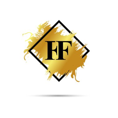 Altın FF logo sembolü vektör sanat tasarımı