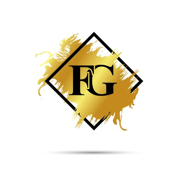 金色Fg标志矢量艺术设计 — 图库矢量图片