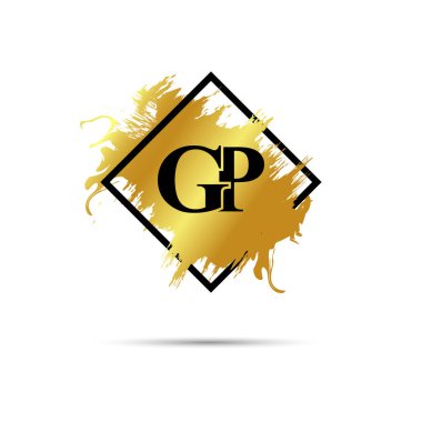Altın GP logo sembolü vektör sanat tasarımı