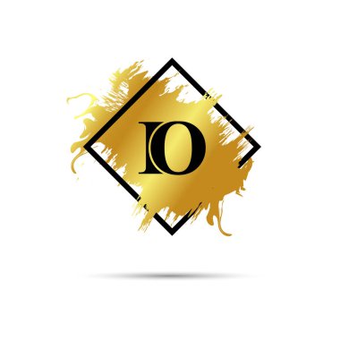 Altın IO logo sembolü vektör sanat tasarımı