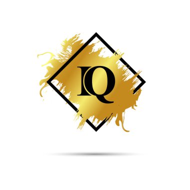 Altın IQ logo sembolü vektör sanat tasarımı