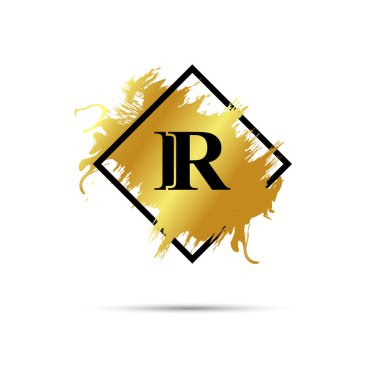 Altın IR logo sembolü vektör sanat tasarımı