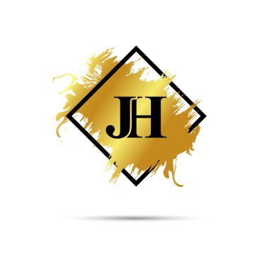 Gold JH logo symbol vector art design
