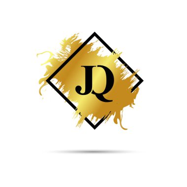 Gold JQ logo symbol vector art design