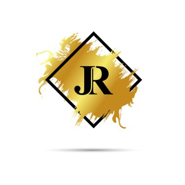 Gold JR logo symbol vector art design