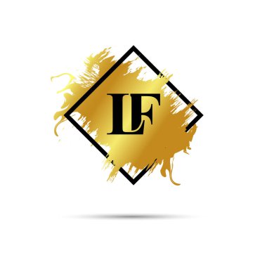 Gold LF logo symbol vector art design