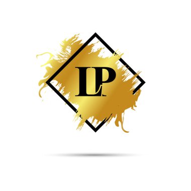 Gold LP logo symbol vector art design