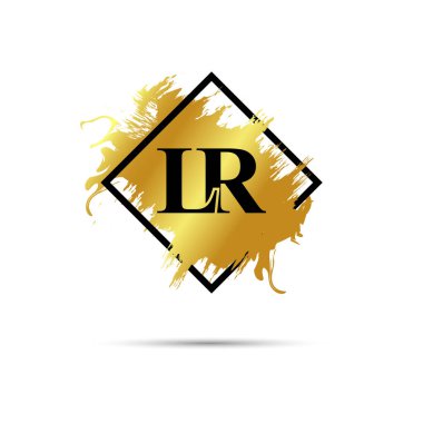 Gold LR logo symbol vector art design