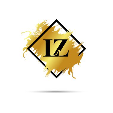 Gold LZ logo symbol vector art design