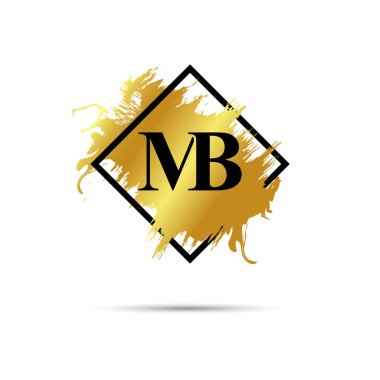 Gold MB logo symbol vector art design