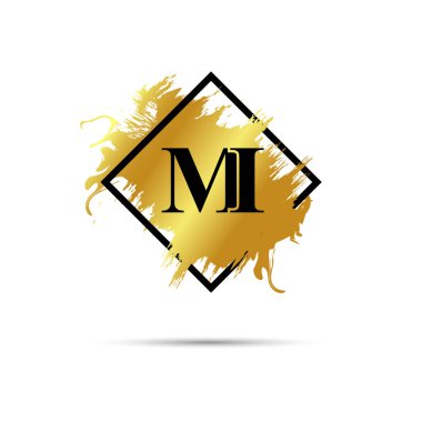 Gold MI logo symbol vector art design