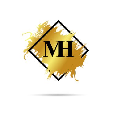 Gold MH logo symbol vector art design